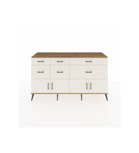 Kronos Konsol Tek Raflı 6 Çekmeceli 4 Kapaklı 176x59x99 Çam-Aytaşı