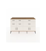 Kronos Konsol Tek Raflı 6 Çekmeceli 4 Kapaklı 176x59x99 Çam-Aytaşı