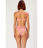 Kadın Bikini Takımı Ayarlanabilir Askılı Kaplı Yüksek Bel Simli Örme Balensiz Aksesuarlı Regular