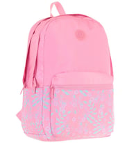 Kaukko Soft Floral Kız Çocuk Üç Bölmeli Pembe Çiçekli Okul Sırt Çantası - K1794 (Çok Renkli)
