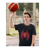 Tasarım Spider-Man Logo Baskılı Unisex Örümcek Adam Film Çocuk Tişört (1-12 Yaş)