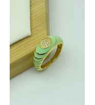Çelik Gold Yeşil Ayarlanabilir Yüzük - 25yzk216