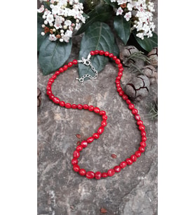 STONEAGE JEWELLERY Bayan Kolye Kırmızı Mercan