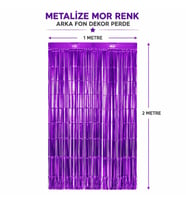 Mor Metalize Parti Perdesi 100x200 cm – Kapı ve Arka Fon Perdesi
