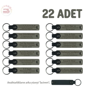 KülGri & Lacivert, Mezuniyet Partisi İçin Tüm Sınıfa Özel, 22' li Set, Muhteşem Hediyelik Anahtarlık
