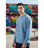 Erkek Bisiklet Yaka Düşük Kol Oversize Slogan Nakışlı Diagonal Sweatshirt Fonksiyonel Spor