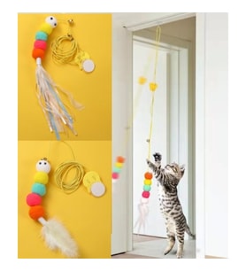 Elastik Yapışkanlı Kedi Oyun Oltası