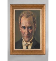 Çerçeveli Paspartulu Atatürk Tablo a242 (Gold)