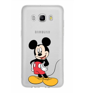 Samsung Galaxy J5 2016 Kapak Mickey Mouse Tasarımlı Şeffaf Silikon Kılıf