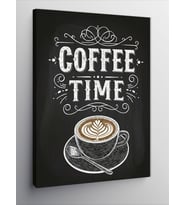 Kanvas Tablo "Coffee Time" Yazılı Poster
