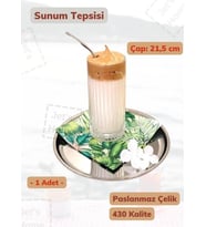 Sunum Tepsisi 21,5 cm Paslanmaz Çelik Servis Tepsisi