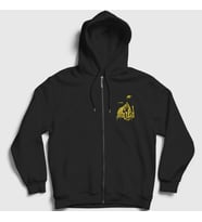Presmono Unisex Siyah Band Mgla Fermuarlı Kapüşonlu Sweatshirt 375697tt