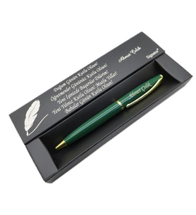 Signator® C400 Yeşil Gold Tükenmez Kalem  İsme Özel Kalem  Hediyelik Kalem (Karışık)