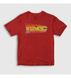 Presmono Unisex Çocuk Kırmızı Logo Film Geleceğe Dönüş Back To The Future T-Shirt 243359tt (Kırmızı)