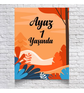 Sonbahar Temalı Doğum Günü Afişi