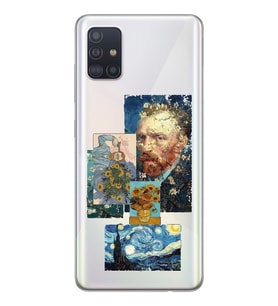 Samsung Galaxy A71 Uyumlu Van Gogh ve Sanatsal Tablolar Tasarımlı Şeffaf Telefon Kılıfı