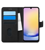 Microsonic Samsung Galaxy A25 Kılıf Fabric Book Wallet Siyah (Siyah)