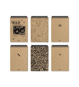 PAPİRÜS KRAFT SERT KAPAK SPİRALLİ 19X27 80YP. ÇİZGİSİZ BLOKNOT DEFTER