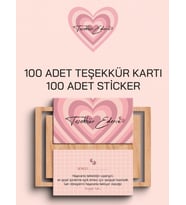 100 Adet Teşekkür Kartı ve 100 adet Teşekkür Sticker PYTKSVTK24