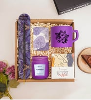 Mor Nescafe Fincanı, Kahve, Mum, Tütsü Hediye Seti