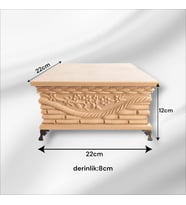 Ahşap- Ham Mdf- Desenli-takı-makyaj-aksesuar-çok Amaçlı- Ayaklı Kare Dekoratif Kutu