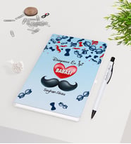 BK Gift Kişiye Özel Dünyanın En İyi Babası Tasarımlı Beyaz Defter Kalem Seti - Model 6