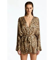 Fumee Lepia Kısa Saten Sabahlık / Kimono