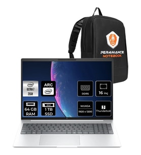 HP Elitebook 8 Aı G1I Core Ultra 7 255H 64GB RAM 1TB SSD 16" FHD+ FreeDOS AD3T0ETPN333 Notebook + Per4 Çanta