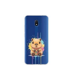 Redmi 8A ile Uyumlu Splash Kapibara Tasarımlı Şeffaf Silikon Kılıf