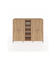 Hyperion Dolap 12 Raflı 4 Kapaklı 220x44x163 Çam-Çam