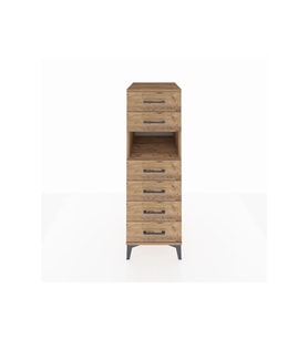 Kronos Dolap Tek Raflı 6 Çekmeceli 44x59x134 Çam-Çam