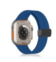 Apple Watch 44mm Kordon Magnetli Ayarlanır Silikon Kordon (ROYAL)