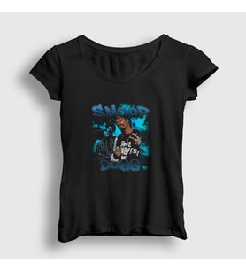 Presmono Kadın Siyah Bolt Snoop Dogg T-Shirt 370372tt