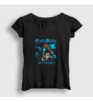 Presmono Kadın Siyah Bolt Snoop Dogg T-Shirt 370372tt