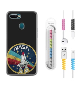 Oppo A5S A15 A16 A54 A55 A73 A74 Kılıf Kablo Koruma Spiral Silikon Nasa 1326