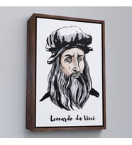 Çerçeveli Leonardo da Vinci Dekoratif Kanvas Tablo (Kahverengi)