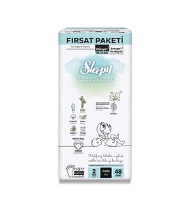 Mey İthalat® Bio Natural Bebek Bezi Fırsat Paketi 2 Beden 3-6 Kg 48 Adet