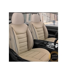 Galaxy HYUNDAI ACCENT BLUE SEDAN 2011-2017 Uyumlu Safir Serisi Oto Koltuk Kılıfı Fermuarlı (Bej)