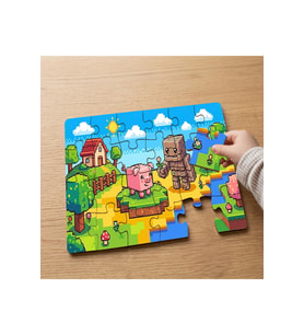 Manyetik Bloklar Tasarımlı 24 Parça Ahşap Çocuk Puzzle