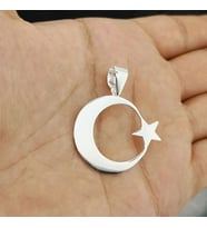 925 Ayar Gümüş Ayyıldız Kolye Ucu Orta Boy