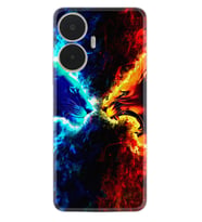 Realme C55 Kılıf Silikon Desen Özel Seri Red Blue Leon 1714