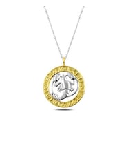 925 Ayar Gümüş Gold Yengeç Burcu Kadın Gümüş Kolye
