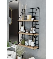 Armarks 3 Katlı Dekoratif Duvar Rafı , Metal Duvar Rafı , Banyo Duvar Rafı , Mutfak Duvar Rafı , Organizer