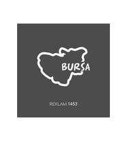 Bursa İl Haritası Oto Cam Sticker 12*9 Cm