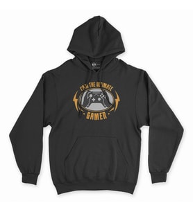 Turuncu Ultimate Gamer Siyah Kapşonlu Sweatshirt Hoddie