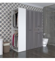 Kenzlife membran çamaşır-kurutma makinesi dolabı ve giysi dolabı çekmeceli eşari sol gribyz 187*160*60 mebran kapak suntalam gövde banyo