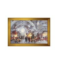 Kemerli Çarşı Motifli Kanvas Tablo 80 x 110 cm Gold Çerçeve