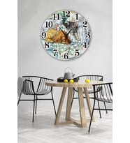 Bilge Retro Tasarımlı Duvar Saati 35 X 35 Cm (Baskılı)