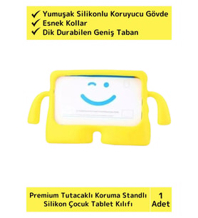 Premium Apple Samsung Uyumlu 8.7 Inch Silikon Yumuşak Tutacaklı Tam Koruma Çocuk Tablet Kılıfı
