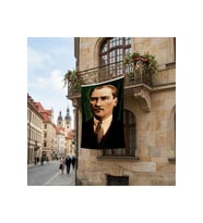 Sivil Başkumandan Gazi Mustafa Kemal Atatürk Poster Bayrak Premium Raşel Kumaş ATA6